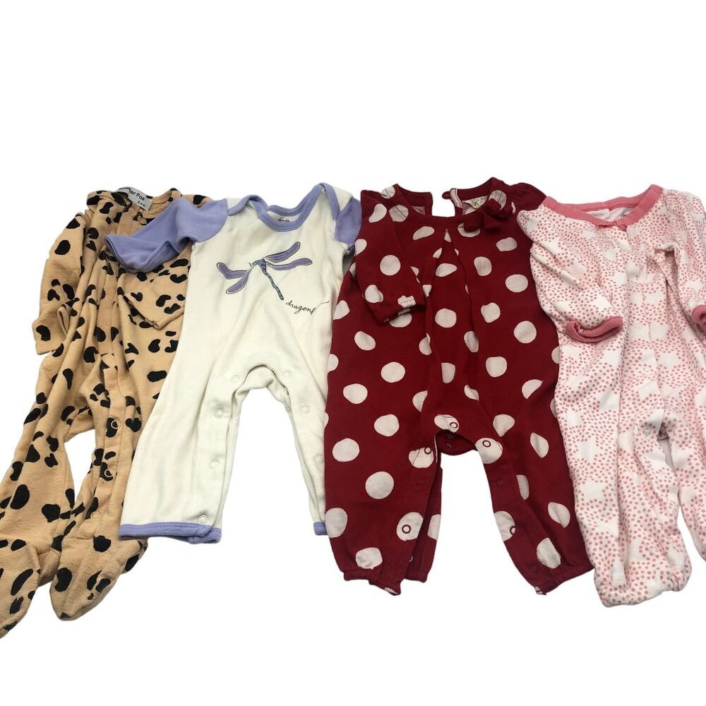 Girls 3-6M Jumpsuits Pajamas BUNDLE Long Sleeve One Piece Cotton Organic Gap